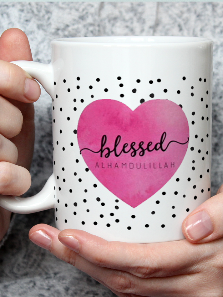 Blessed Alhamdulillah Polka Dot Mug