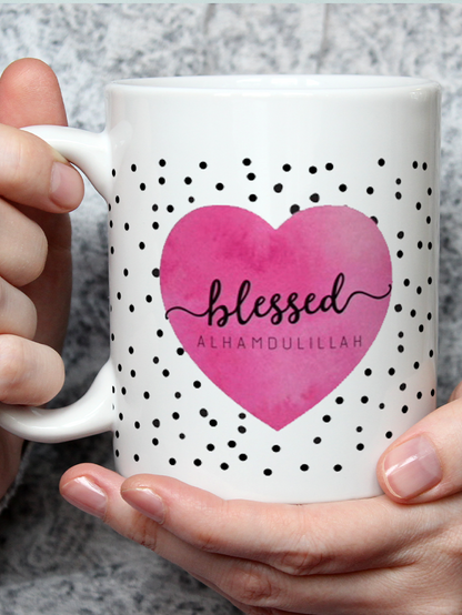 Blessed Alhamdulillah Polka Dot Mug