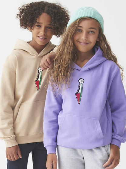 Palestine Fist Map Falastin Kids Hoodie