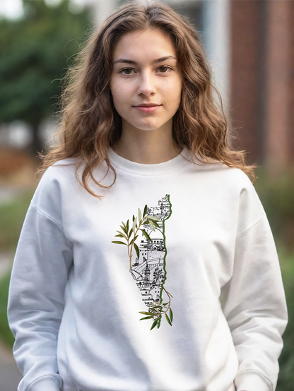 Palestine Olive Gaza Map Falastin Unisex Adult Sweatshirt