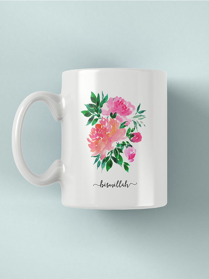 Bismillah Floral Design Mug