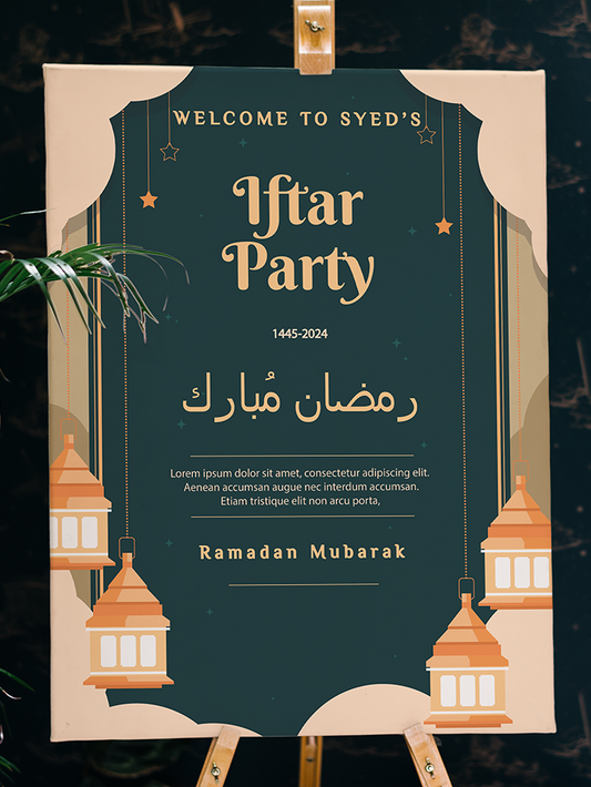 Eid Party Welcome Board Iftaar Party Board Entrance Sign Personalised Sign Ramadan Eid Party Decor Sign Islamic Decorations,