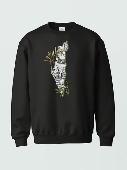 Palestine Olive Gaza Map Falastin Unisex Adult Sweatshirt