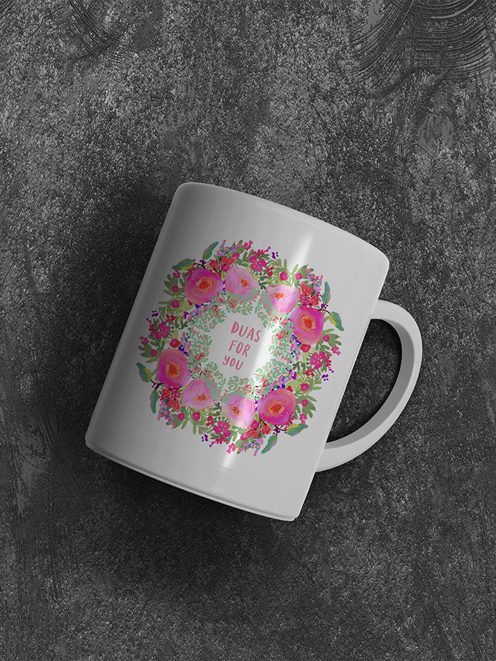 Duas For You Floral Flower Mug