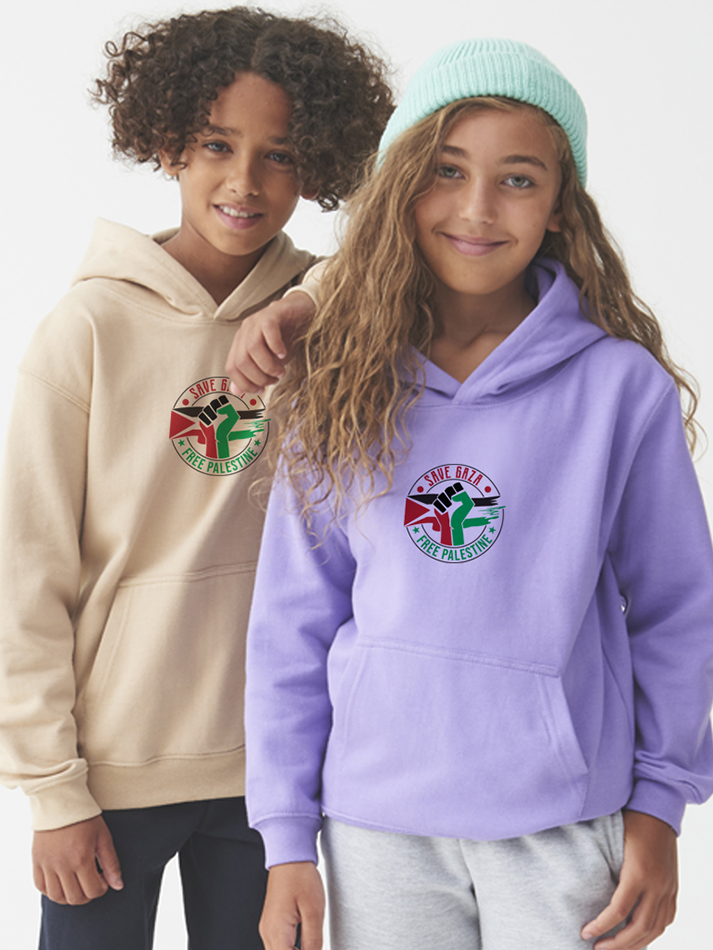 Save Gaza Free Palestine Falastin Kids Hoodie