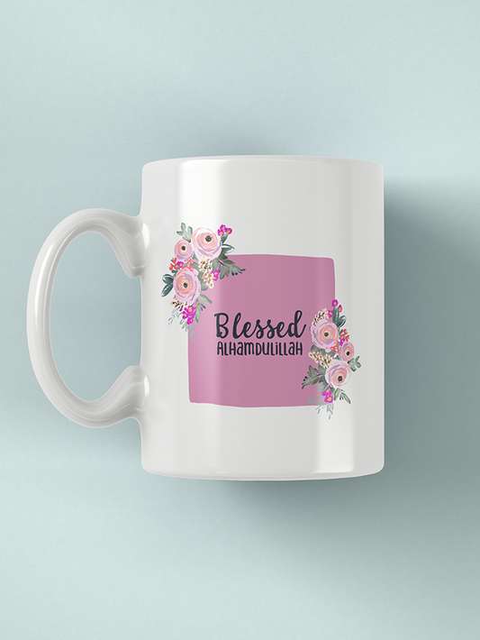 Blessed Alhamdulillah Floral Mug