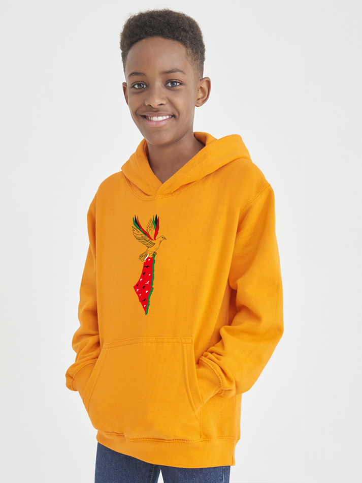 Palestine Watermelon Dove Falastin Kids Hoodie