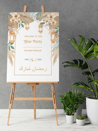 Eid Party Welcome Board Iftaar Party Board Entrance Sign Board Ramadan Eid Party Decor Sign Islamic Decorations, Muslim Decor