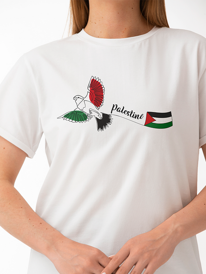 Palestine Bird Freedom Falastin Adults Unisex Short Sleeve T-shirt