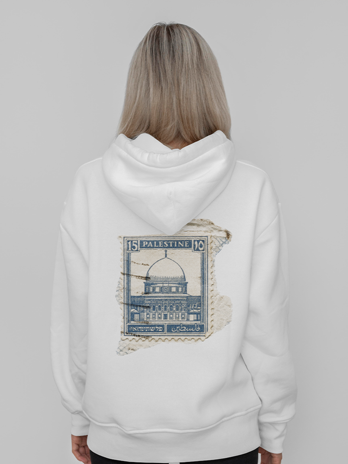 Stamp Mosque Al-Aqsa Palestine Adults Pullover Unisex Hoodie