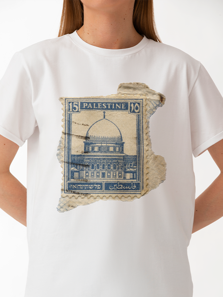 Stamp Mosque Al-Aqsa Palestine Adults Unisex Short Sleeve T-shirt