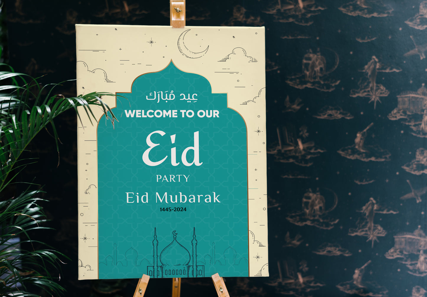 Ramadan Eid Party Dinner Welcome Sign Eid Mubarak Board Eid Sign Ramadan Party Board Home Decor Eid Dinner Party Decor Islamic Decor