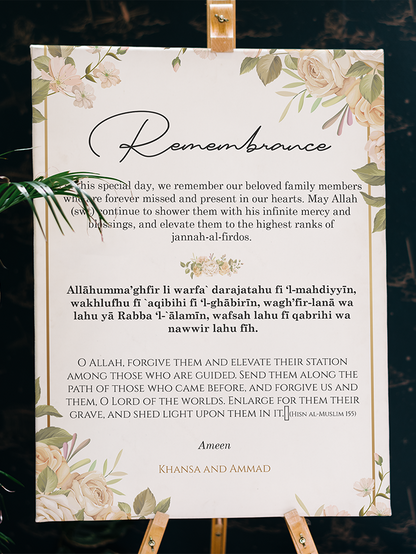 Personalised Remembrance Wedding Board Islamic marriage certificates Memorable Keepsakes Anniversary Nikkah Islamic Gift