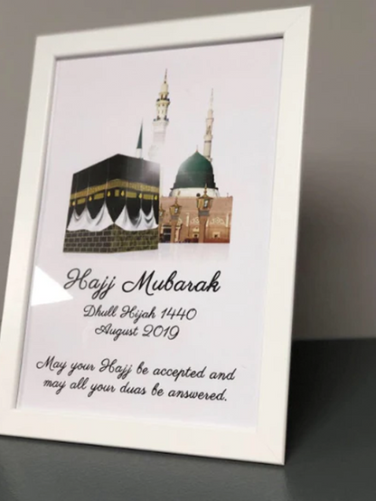 Personalised Frame Design Of Holy Kaaba & Masjid E Nabawi