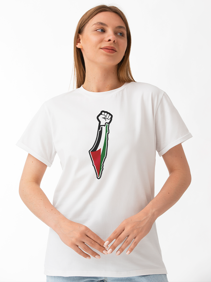 Palestine Fist Map Falastin Adults Unisex Short Sleeve T-shirt