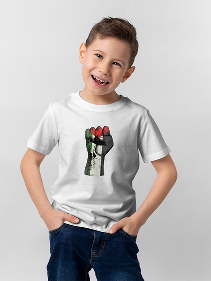 Palestine Fist Flag Falastin Kids T-shirt