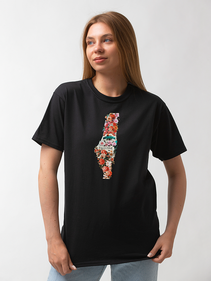 Floral Map Palestine Tshirt