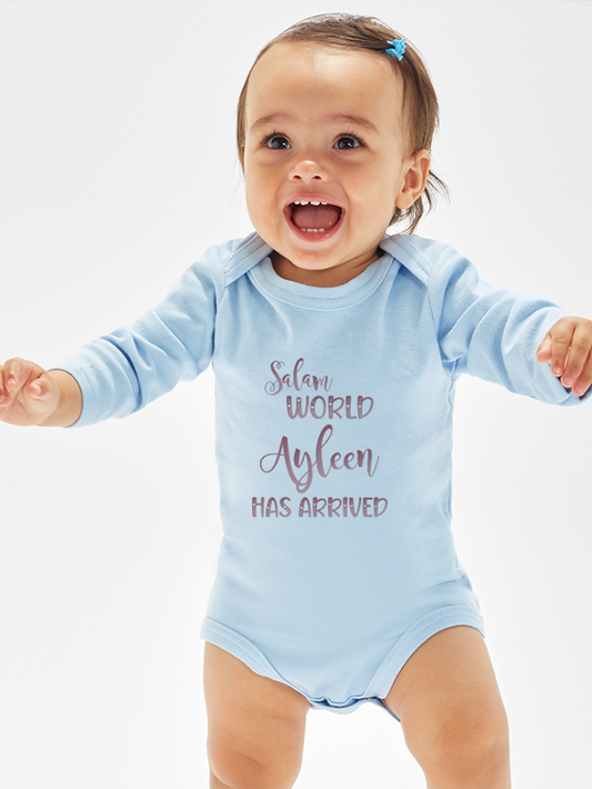 Personalised Salam World Baby Bodysuit