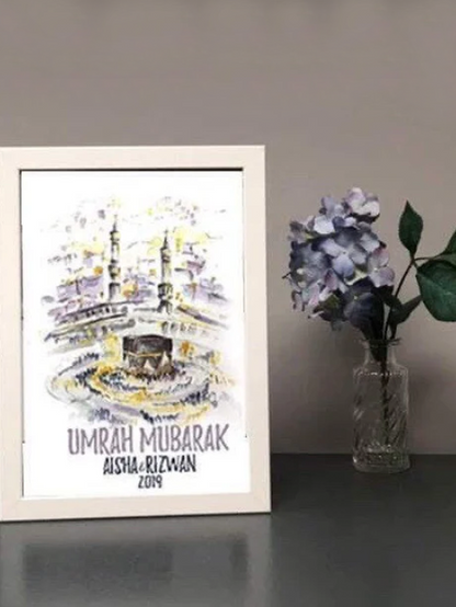 Personalised Frame Design Holy Kaaba - Umrah, Hajj Gift