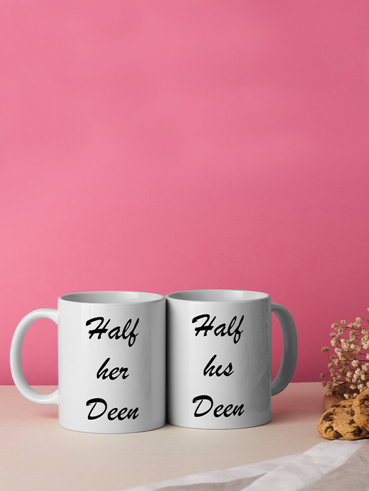 Half Deen Couple White Mug