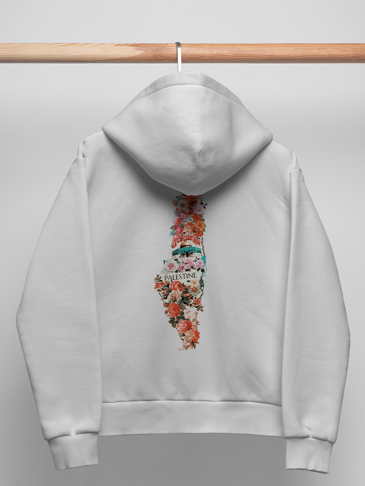 Palestine Floral Map Falastin Adults Pullover Unisex Hoodie