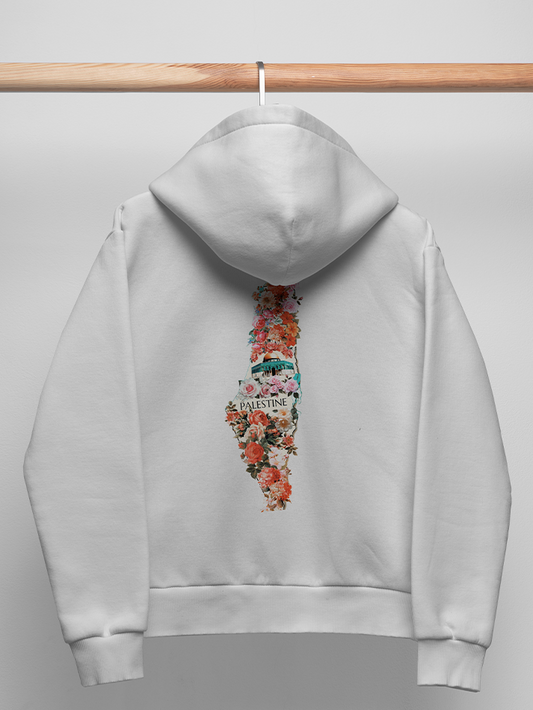 Palestine Floral Map Falastin Adults Pullover Unisex Hoodie