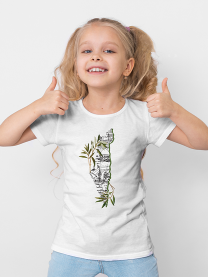 Palestine Olive Gaza Map Falastin Kids T-shirt