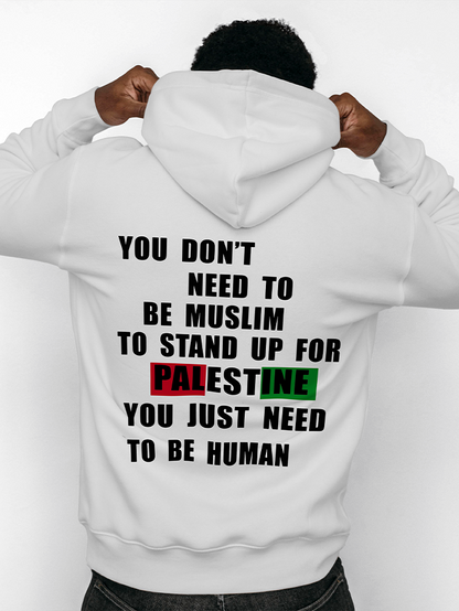 Humanity Before Religion Palestine Adults Pullover Unisex Hoodie