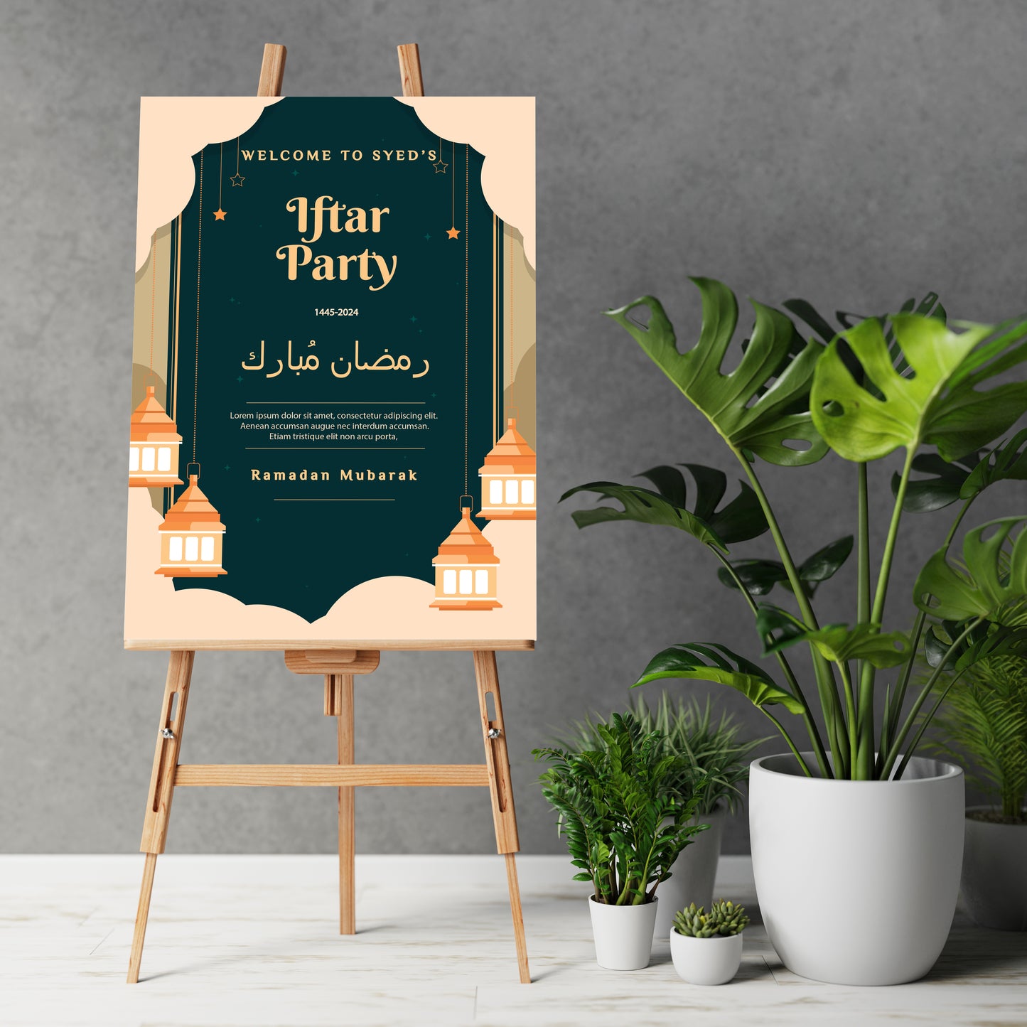 Eid Party Welcome Board Iftaar Party Board Entrance Sign Personalised Sign Ramadan Eid Party Decor Sign Islamic Decorations,