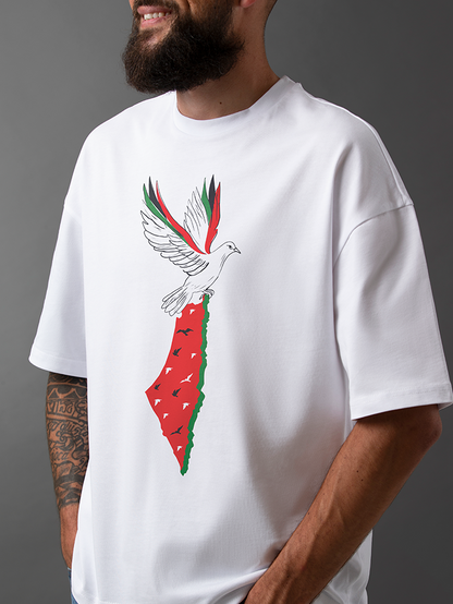 Palestine Watermelon Dove Map Adults Unisex Short Sleeve T-shirt