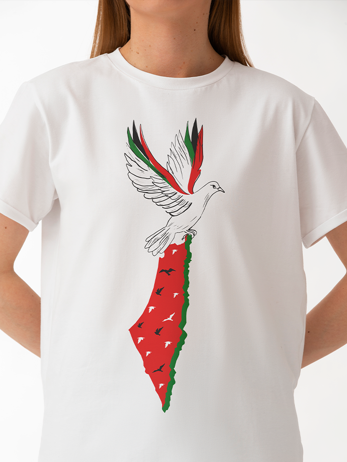 Palestine Watermelon Dove Map Adults Unisex Short Sleeve T-shirt