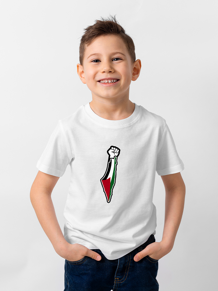 Palestine Fist Map Falastin Kids T-shirt