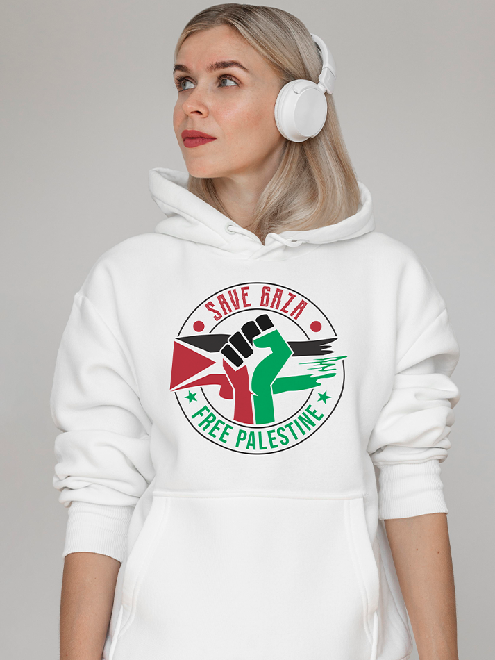 Save Gaza Free Palestine Falastin Adults Pullover Unisex Hoodie