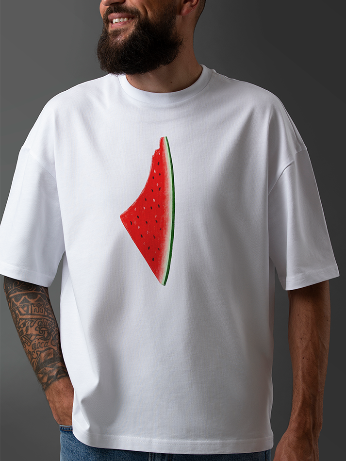 Palestine Watermelon Map Adults Unisex Short Sleeve T-shirt