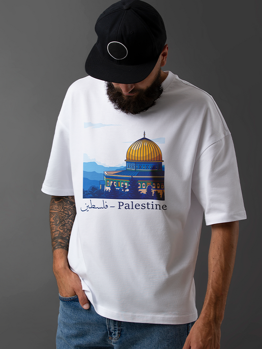 Palestine Masjid Al Aqsa Falastin Adults Unisex Short Sleeve T-shirt