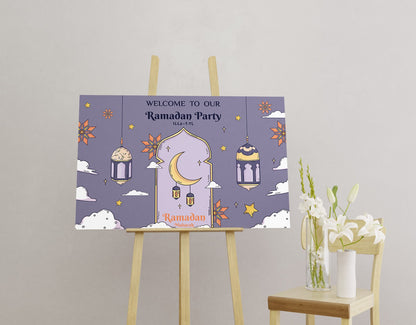 Eid Party Welcome Board Iftaar Party Board Entrance Sign Board Ramadan Eid Party Decor Sign Islamic Decorations, Muslim Decor