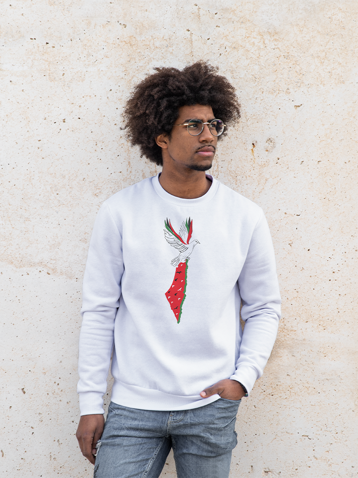 Palestine Watermelon Dove Map Unisex Adult Sweatshirt