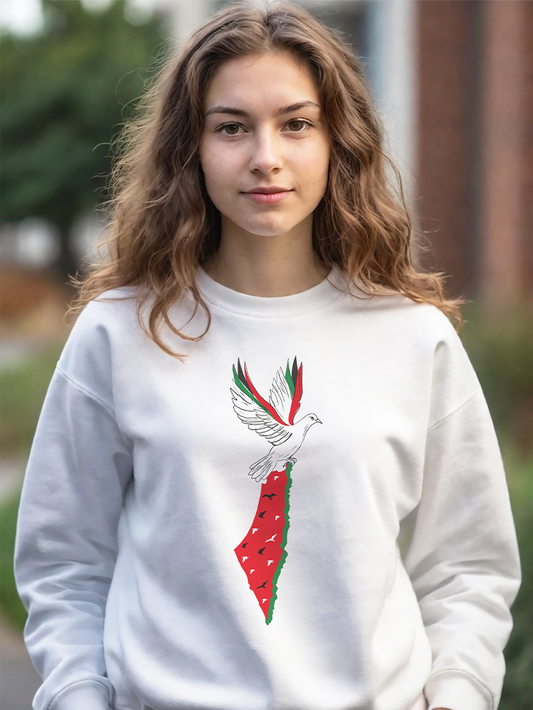 Palestine Watermelon Dove Map Unisex Adult Sweatshirt