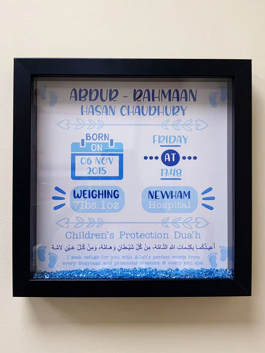 Personalised New Born Baby Box Frame