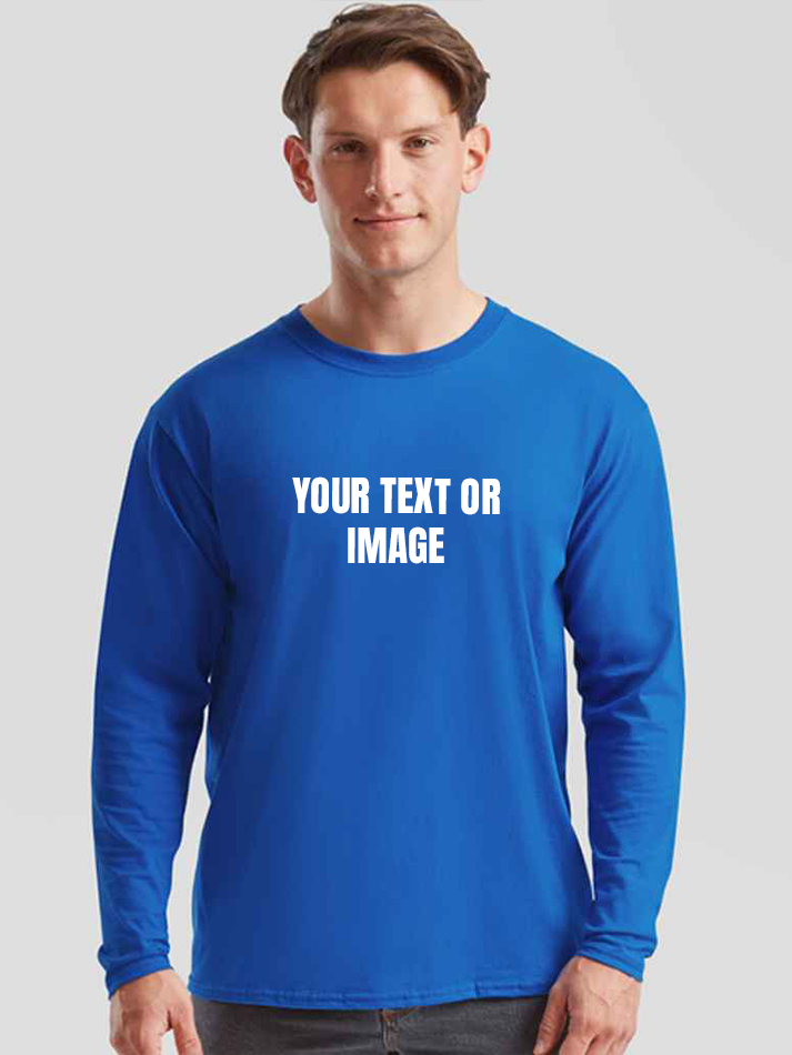 Personalised Adult Long Sleeve T-Shirt- Add Image Or Text