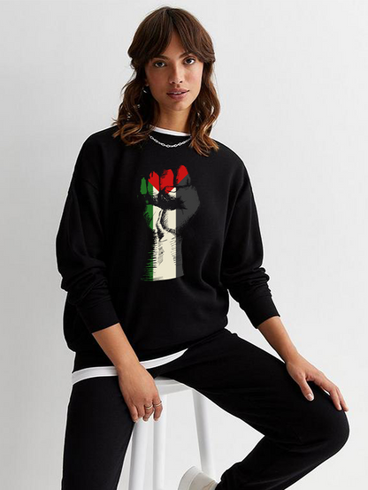 Palestine Fist Flag Falastin Unisex Adult Sweatshirt