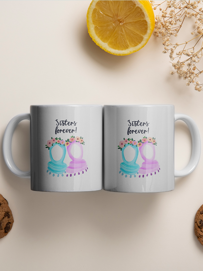 Floral Hijabi Crown Sister Forever Mug