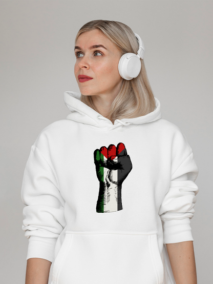 Palestine Fist Flag Falastin Adults Pullover Unisex Hoodie