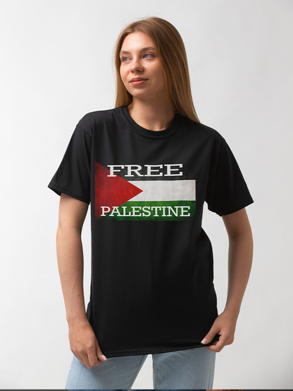 Free Palestine Flag Adults Unisex Short Sleeve T-shirt