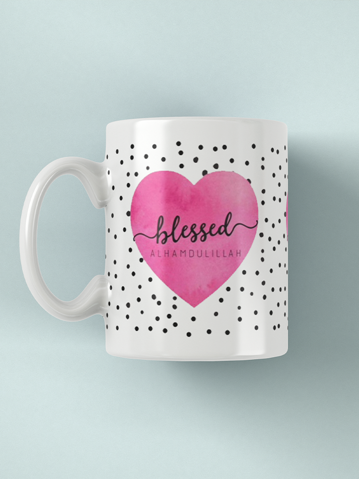 Blessed Alhamdulillah Polka Dot Mug