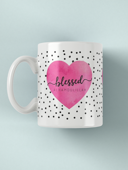 Blessed Alhamdulillah Polka Dot Mug