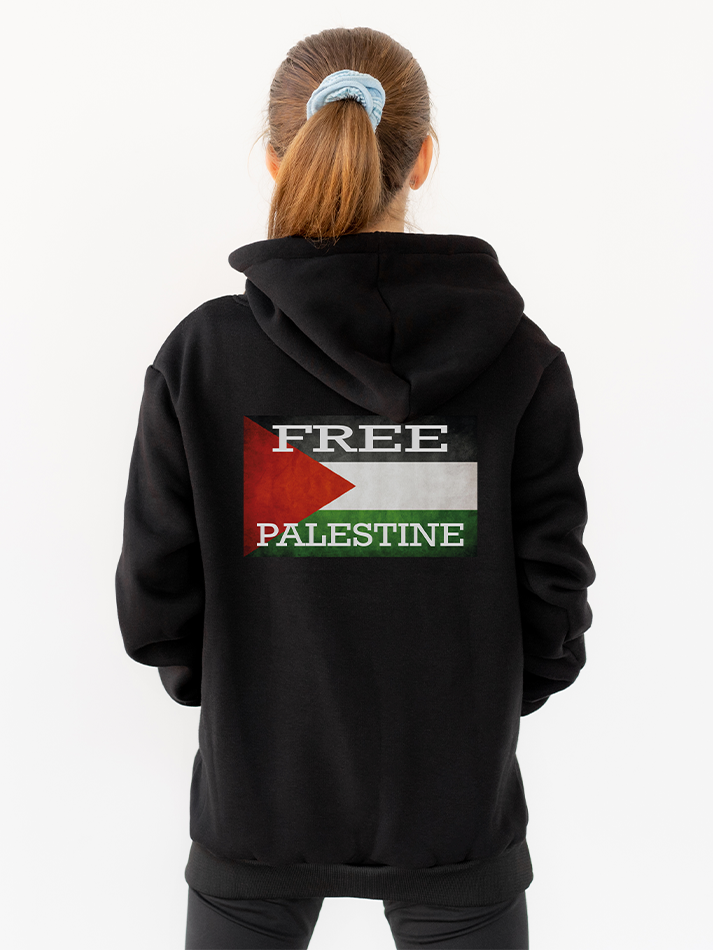 Free Palestine Flag Print Adults Pullover Unisex Hoodie