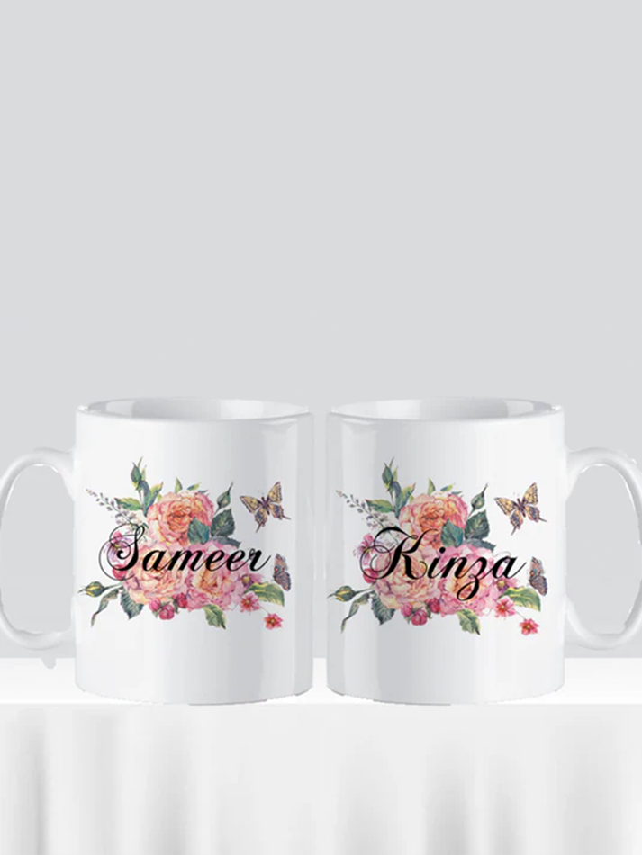 Vintage Rose Floral Design Wedding Gift Bundle Frame Satin Cushion Mugs Slate Hamper Set Nikkah Gift Set