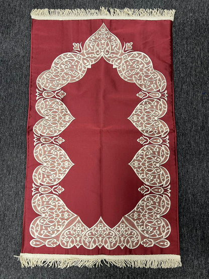 Solid Colour Premium Satin Padded Luxury Prayer Mat Embossed Detailing Couple Gift Wedding Eid Ramadan Islamic Gifts Personalised Prayer Mat Cushioned Prayer Rug Tasbeeh