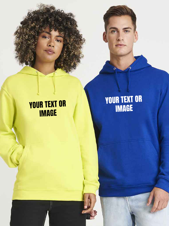 Custom Embroidery Adult Coloured Hoodies Embroidered Logo Text